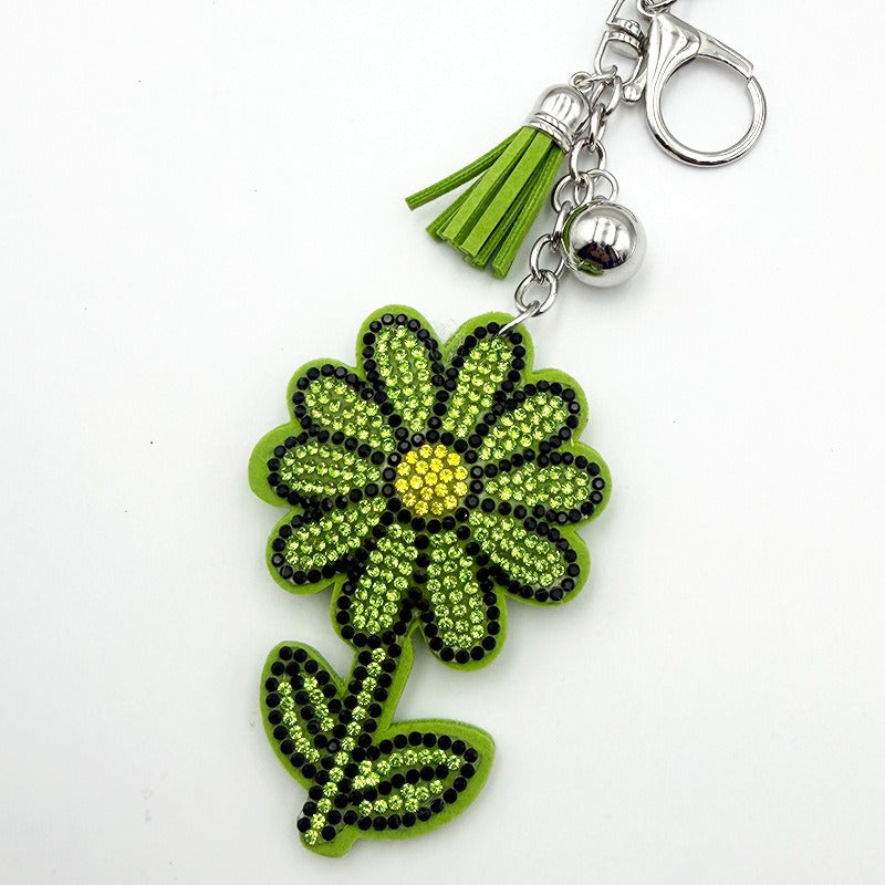Flower Rhinestone Keychain for DIY