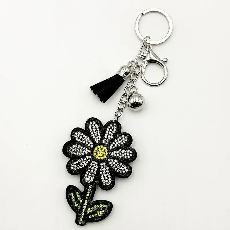 Flower Rhinestone Keychain for DIY