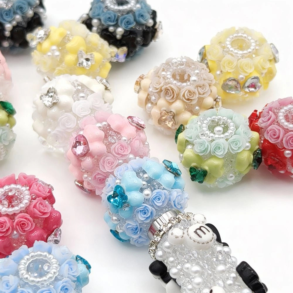 Flowers Butterflies Bowtie Rhinestone and Pearls Acrylic DIY Fancy Beads-Random Mix