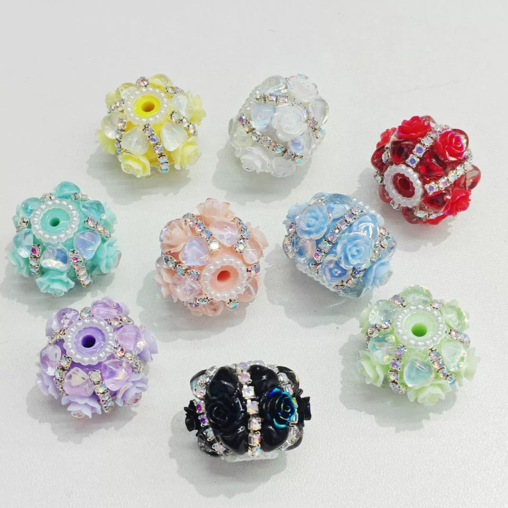 Flowers Heart Rhinestones Pearl Rhinestone Chain Acrylic DIY Fancy Beads-Random Mixed