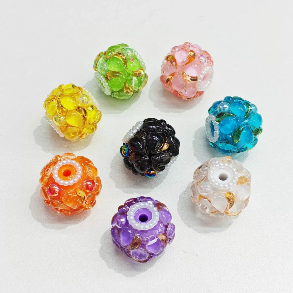 Flowers Rhinestone Pearls Acrylic DIY Fancy Beads-Random Mixed