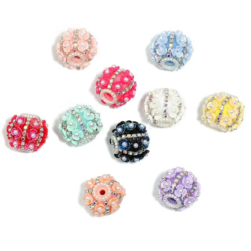 Flowers Rhinestones Pearls Acrylic DIY Fancy Beads-Random Mixed