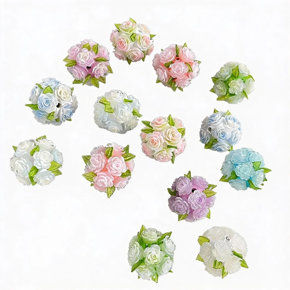 Flowers Roses DIY Fancy Beads-Random Mix