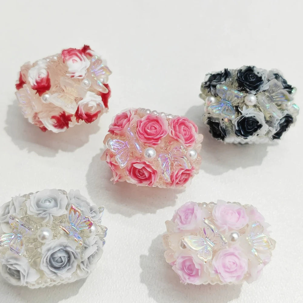 Flowers Shiny Butterfly Rhinestone Pearls Rhinestone Chain Acrylic DIY Fancy Beads-Random Mixed