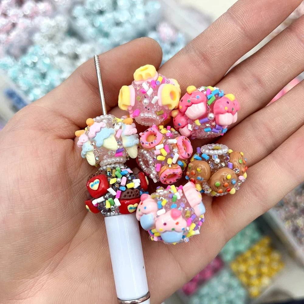 Food and Dessert Acrylic DIY Fancy Beads-Random Mixed