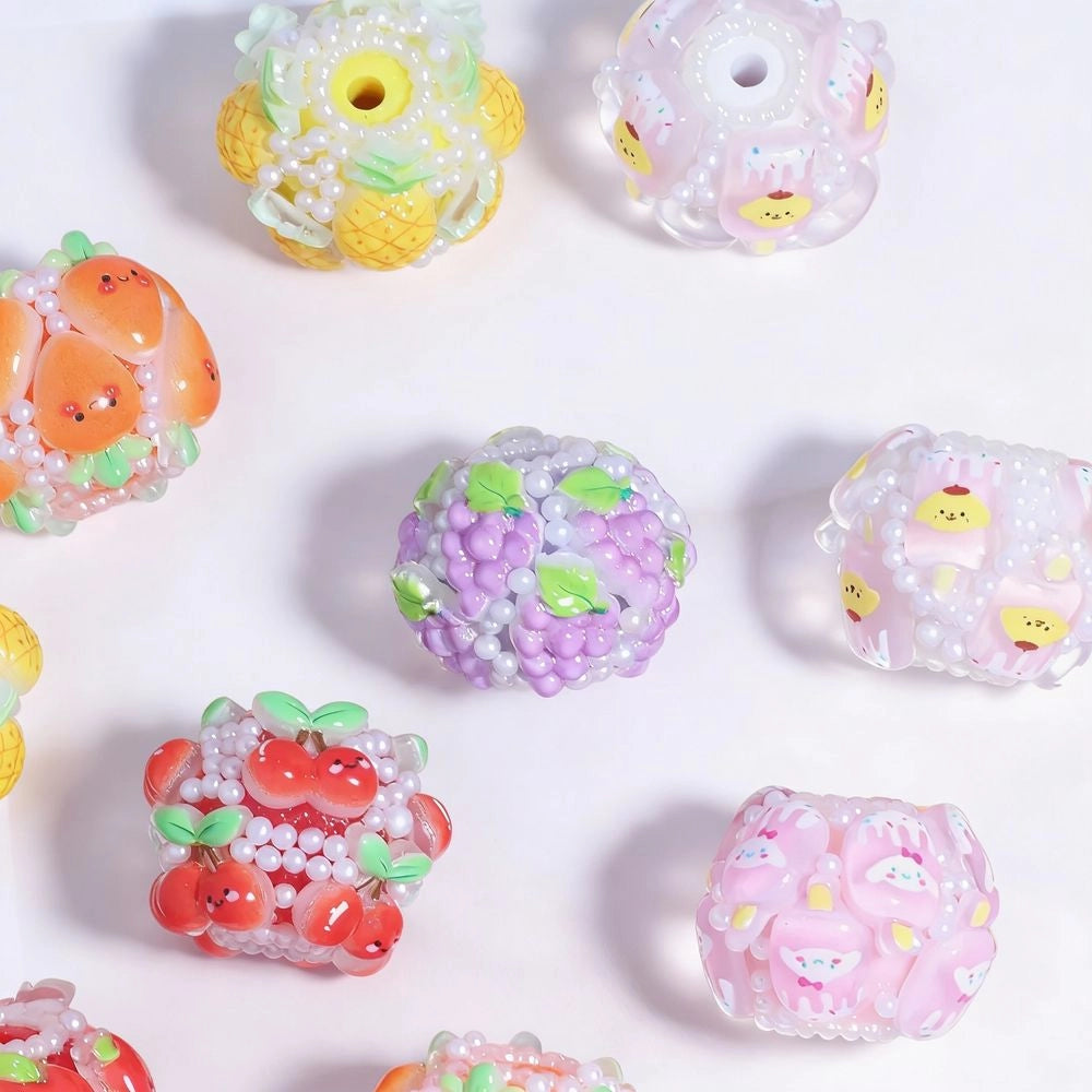 Fruit and Pearls Acrylic DIY Fancy Beads-Random Mixed