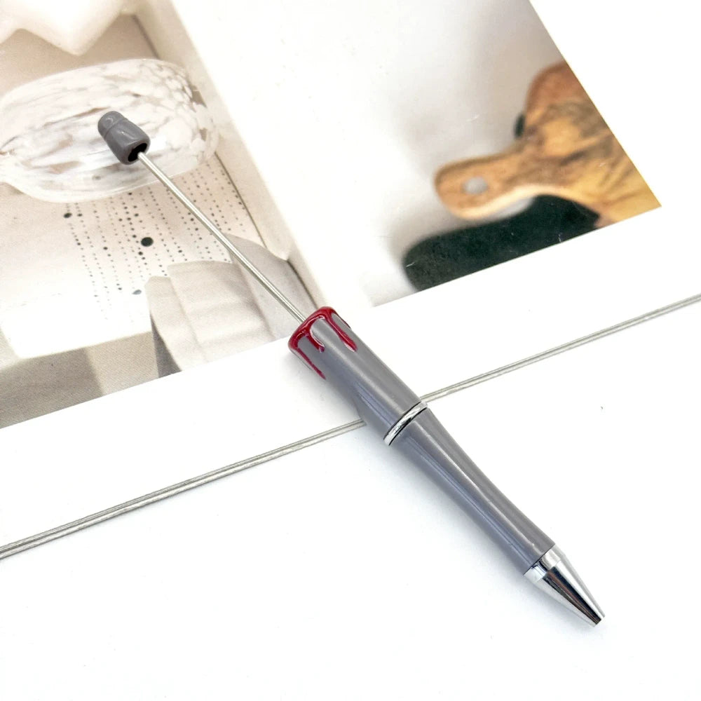 Halloween Christmas Bloodstain Beadable Plastic Ballpoint Pen for DIY
