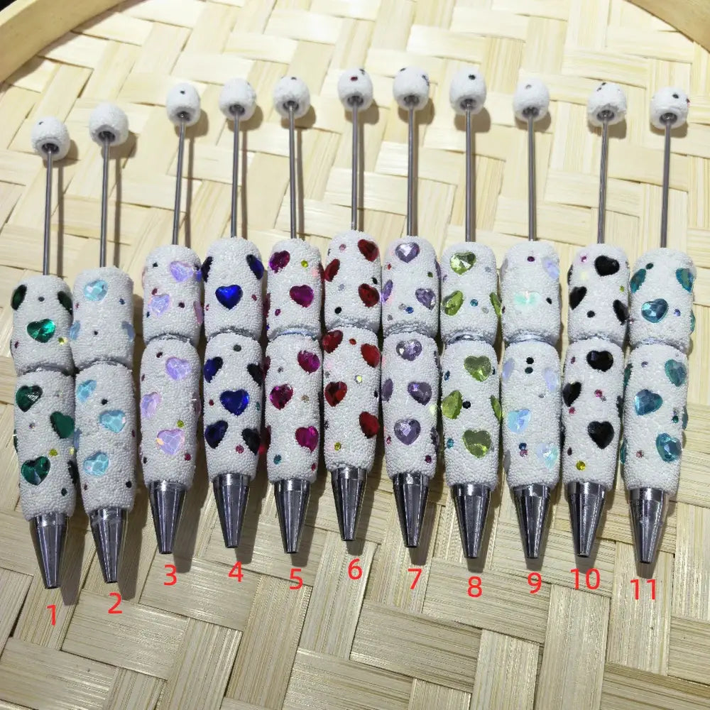 Heart Beadable Rhinestone Pens