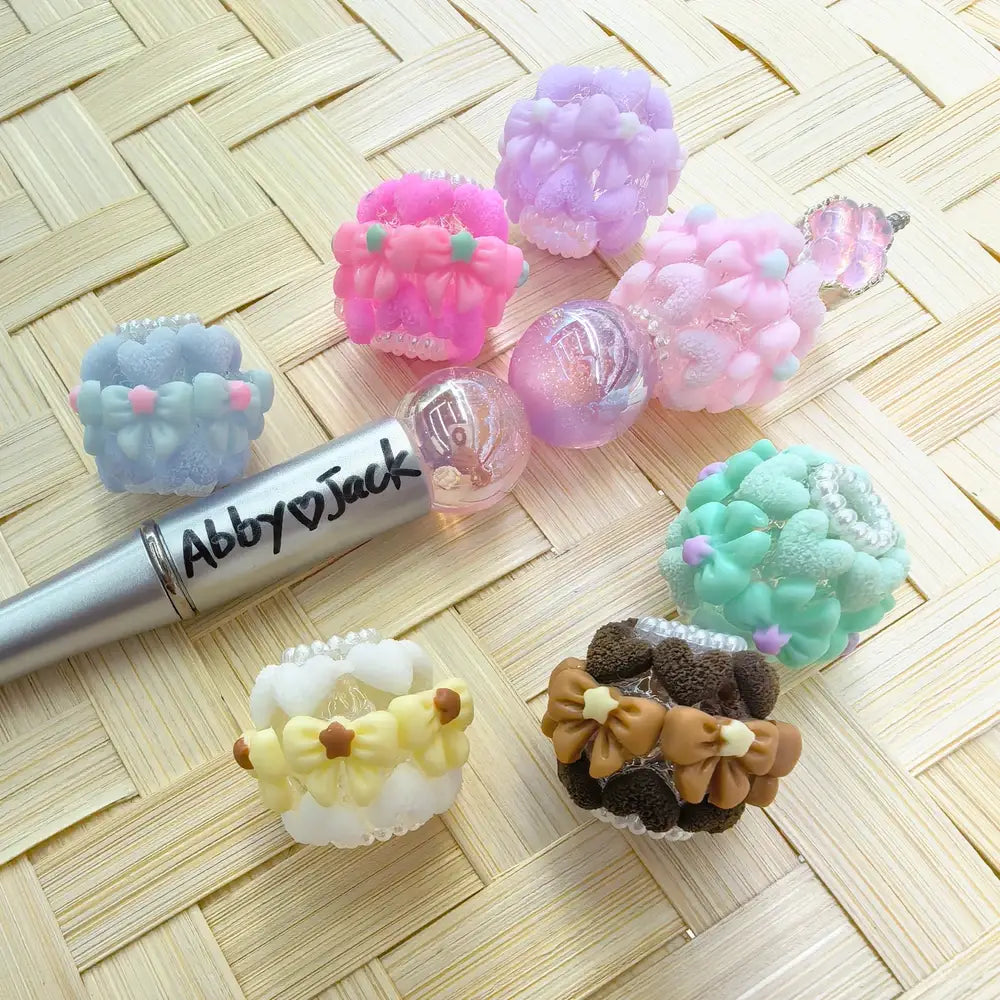 Heart Bowtie Pearl Loop Acrylic DIY Fancy Beads