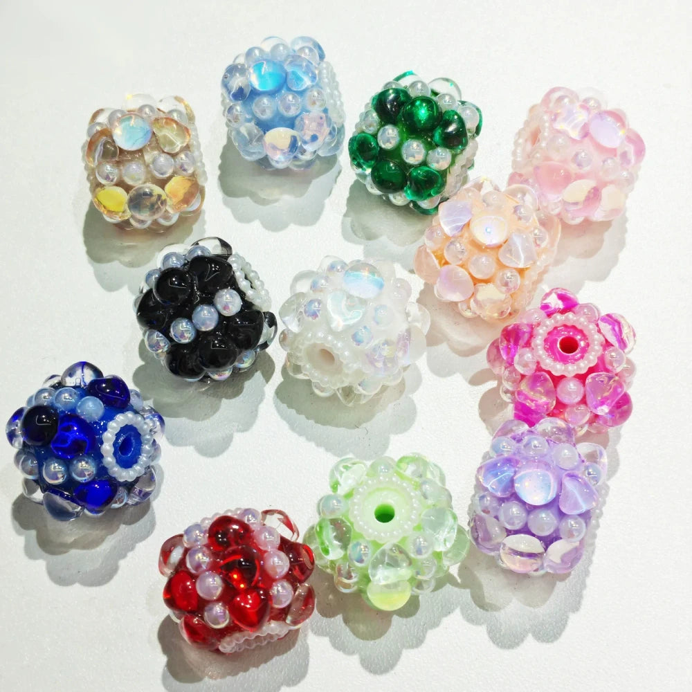 Heart Rhinestone Flatback Pearls and Mini Pearls Acrylic DIY Fancy Beads-Random Mixed