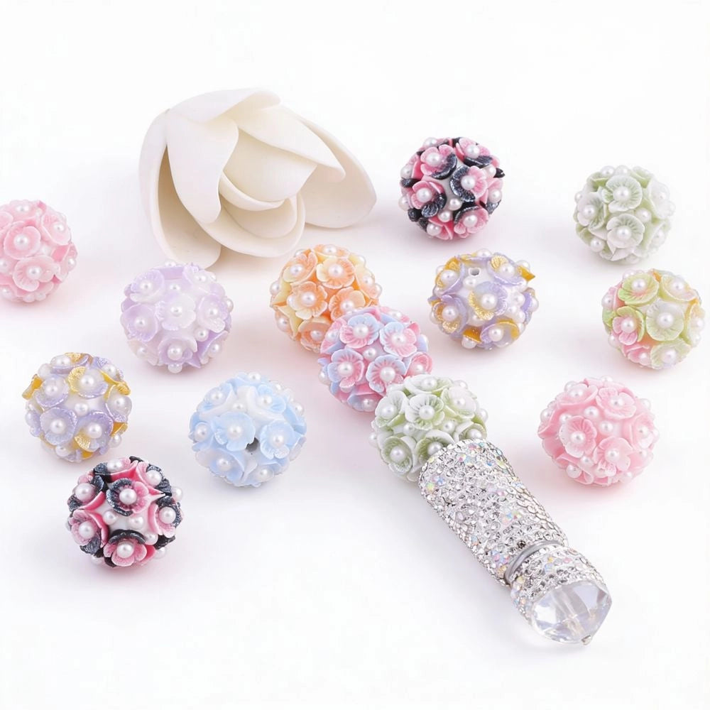 Luminous Flowers Rhinestones and Pearls DIY Fancy Beads-Random Mixed