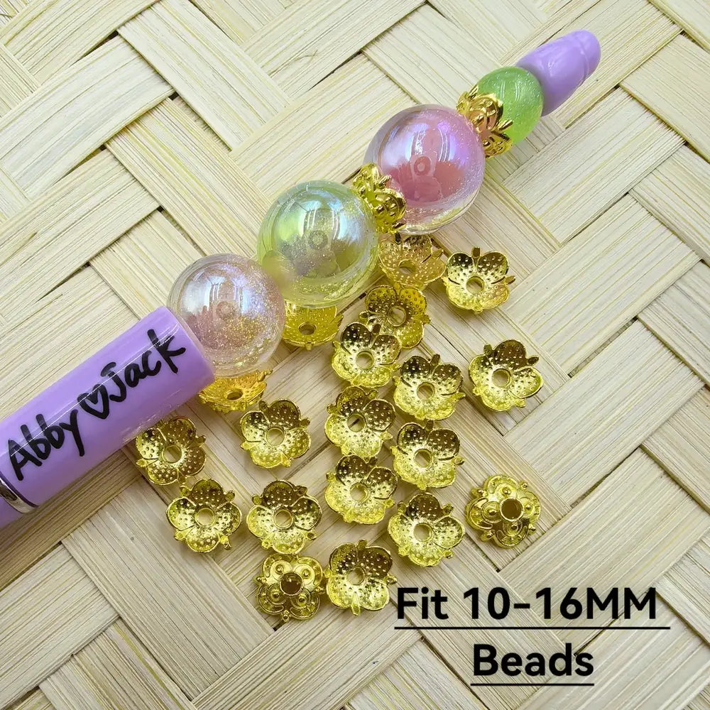 Metal Lotus Flower Bead Caps Cages in Golden Color, 10-16MM