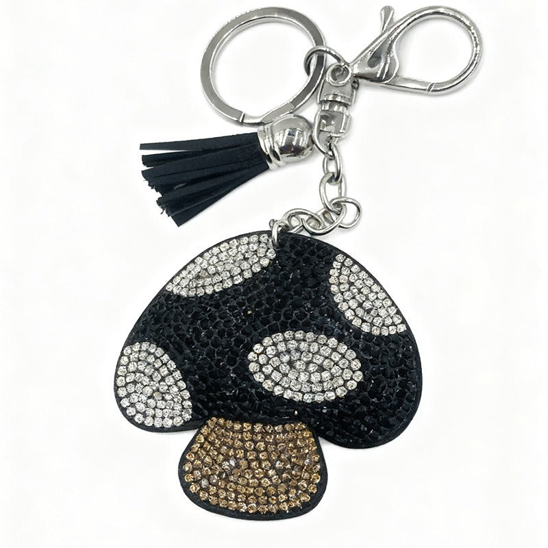 Mushroom Rhinestone Keychain for DIY