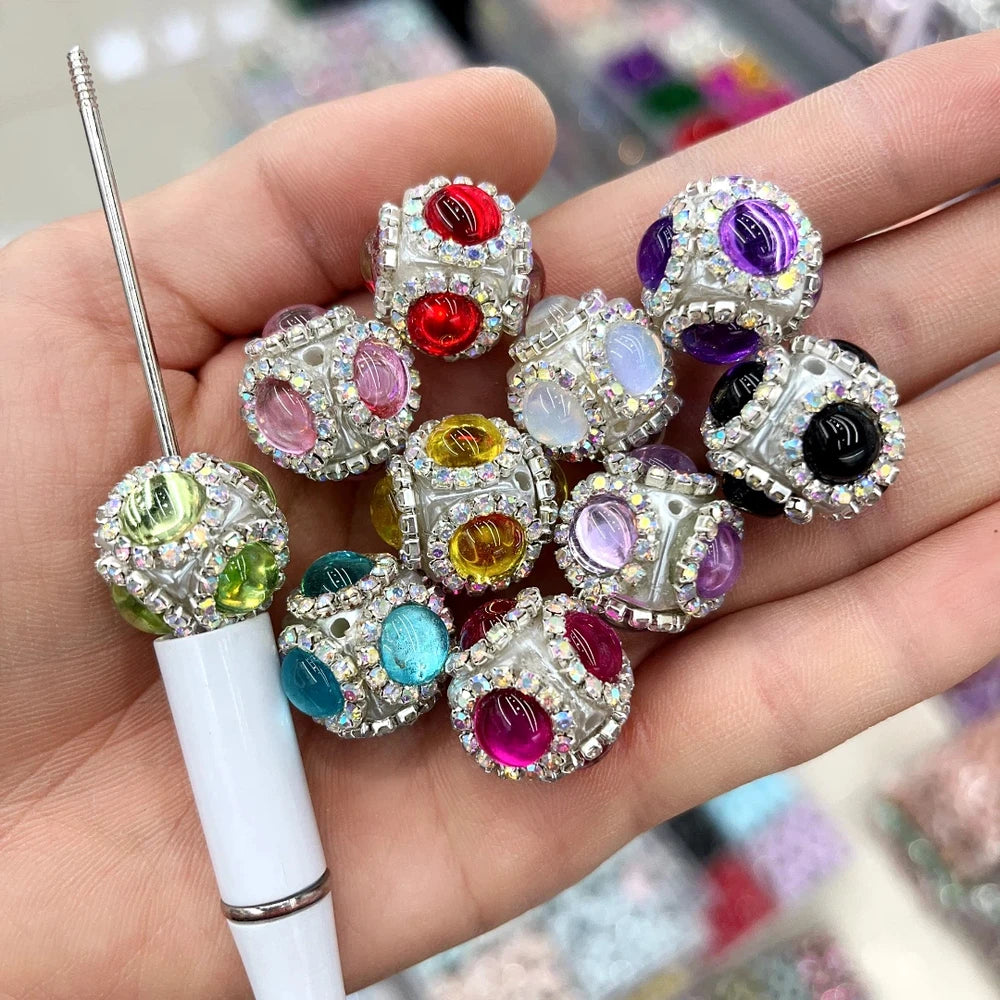 Oval Rhinestones and Rhinestone Chain Acrylic DIY Fancy Beads-Random Mixed