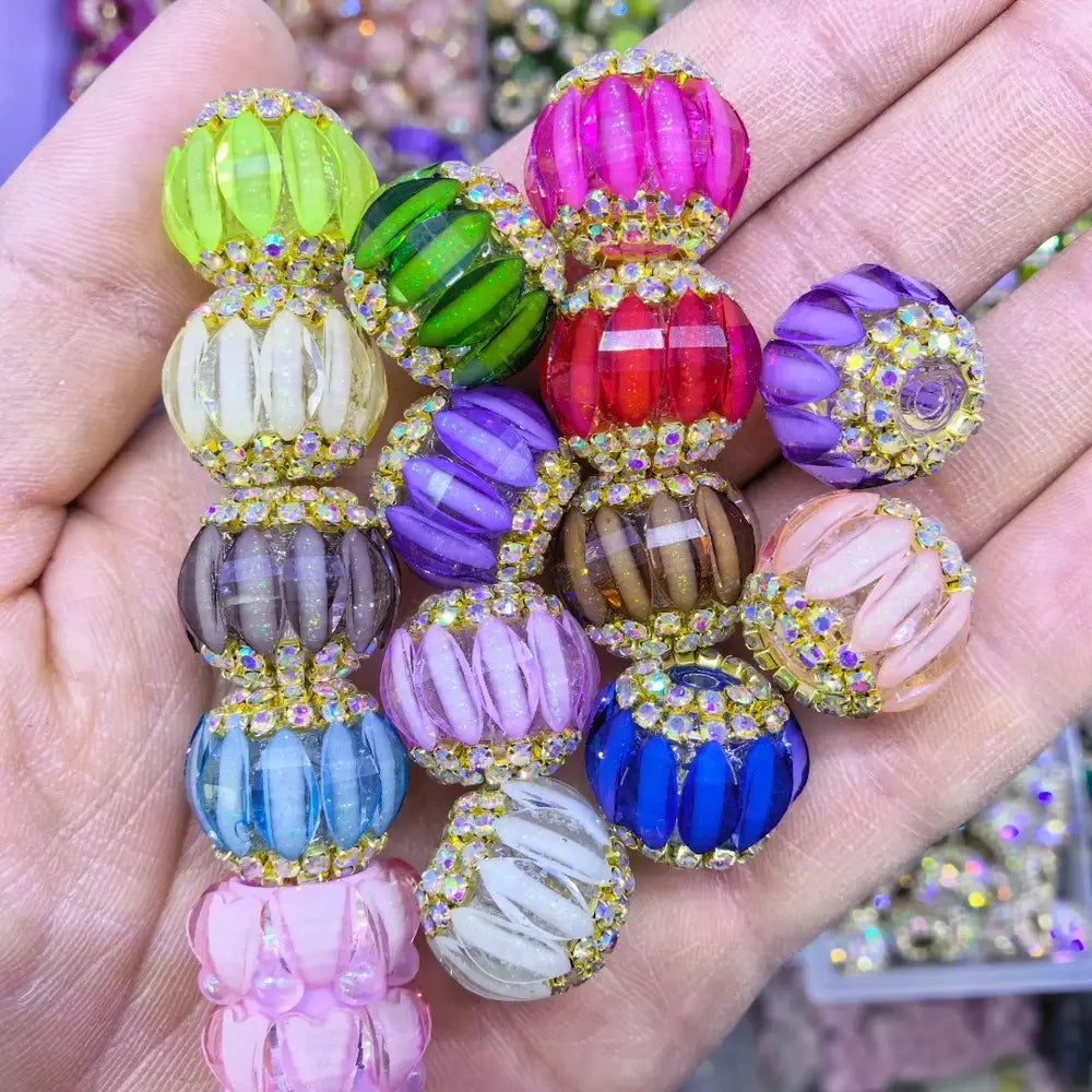 Oval Rhinestones and Rhinestone Chain Acrylic DIY Fancy Beads-Random Mixed