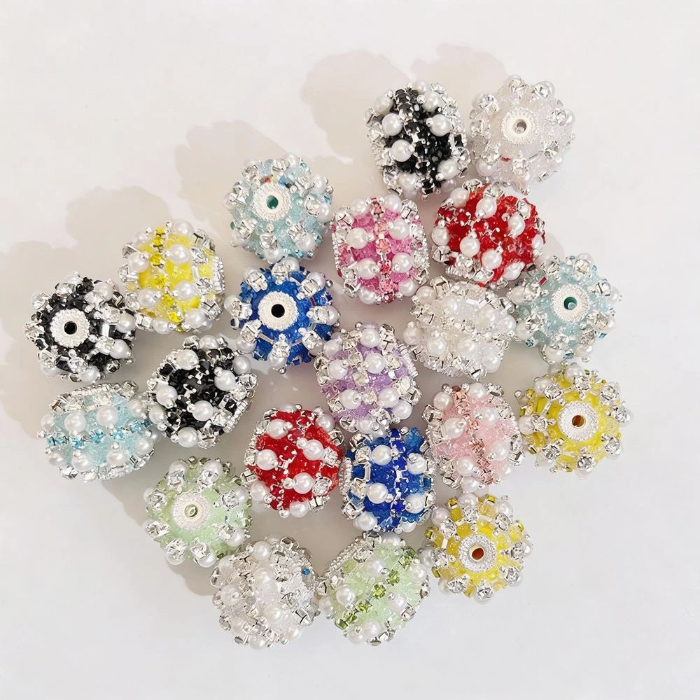 Pearls Sugar and Rhinestone Chain Acrylic DIY Fancy Beads-Random Mix