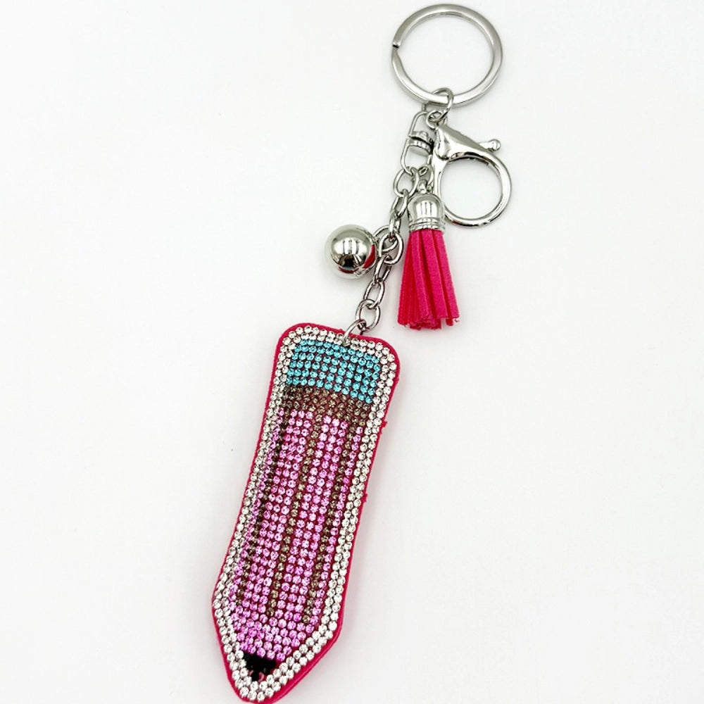Pencil Rhinestone Keychain for DIY Gifts