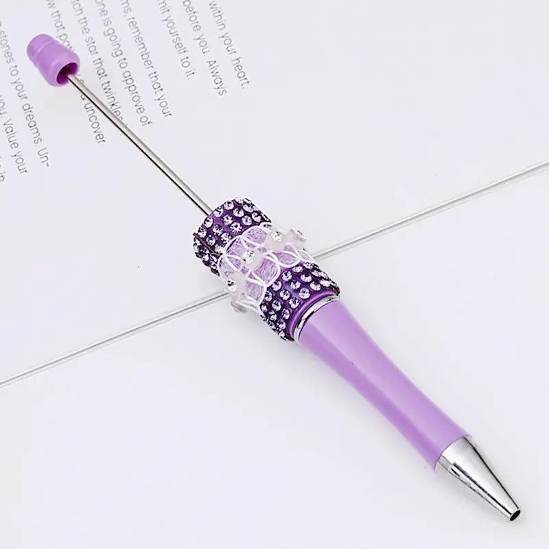 Creative DIY Beadable Pens with Diamond-studded and Butterfly Mesh