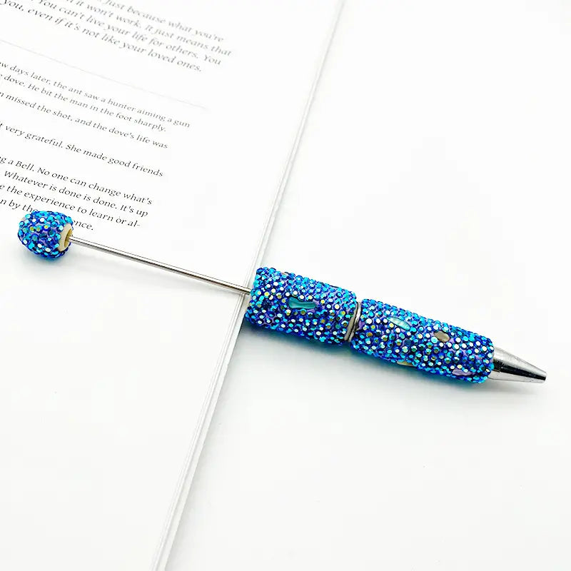 DIY Beadable Pens with Multi-Color Irregular Shape Mini AB Rhinestones Covered the Entire Pen