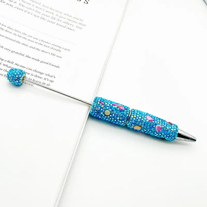 DIY Beadable Pens with Multi-Color Irregular Shape Mini AB Rhinestones Covered the Entire Pen