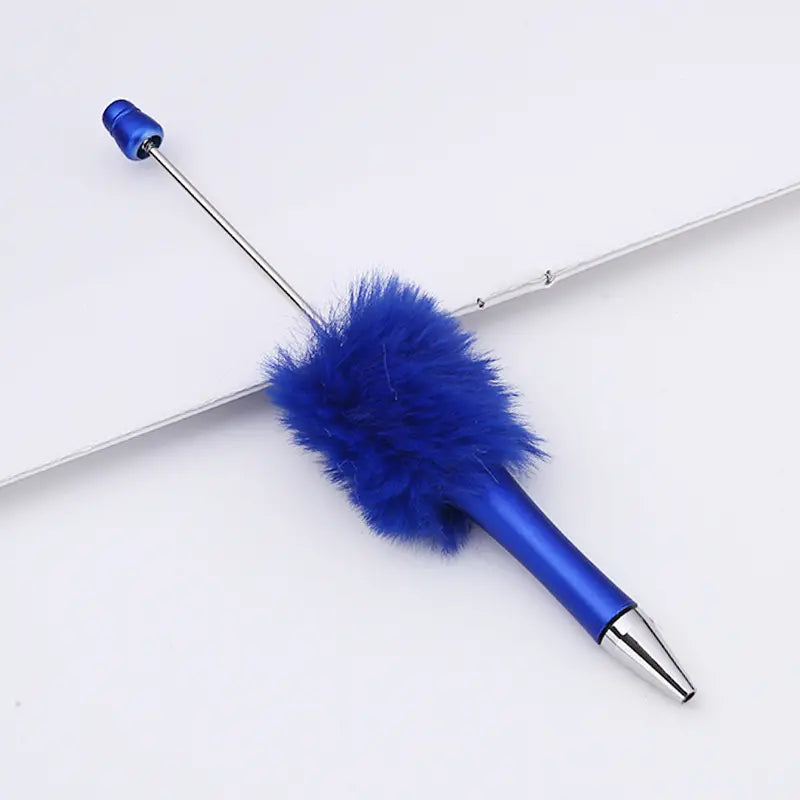 Plush Pom Pom Beadable Pen in Solid Colors DIY Pen
