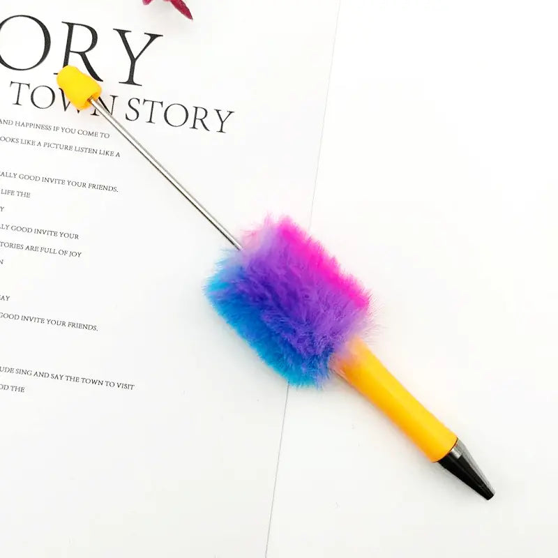 Ombre Color Pom Pom Beadable Pens DIY Pens