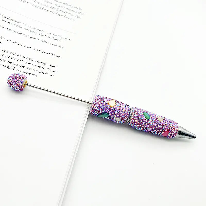 DIY Beadable Pens with Multi-Color Irregular Shape Mini AB Rhinestones Covered the Entire Pen