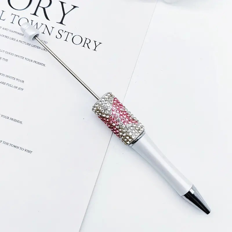 Creative Bow Hand-applied Rhinestone Beadable Pen DIY Pen