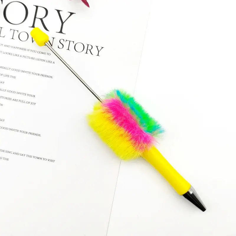 Ombre Color Pom Pom Beadable Pens DIY Pens