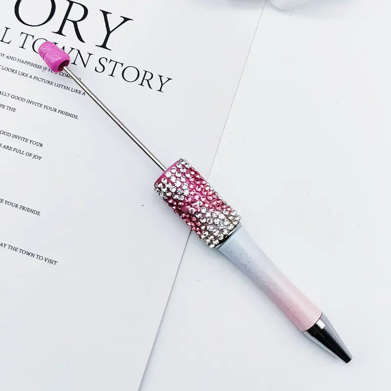 Creative Bow Hand-applied Rhinestone Beadable Pen DIY Pen