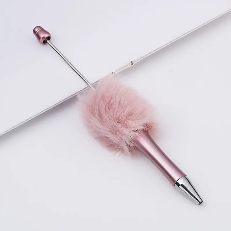 Plush Pom Pom Beadable Pen in Solid Colors DIY Pen