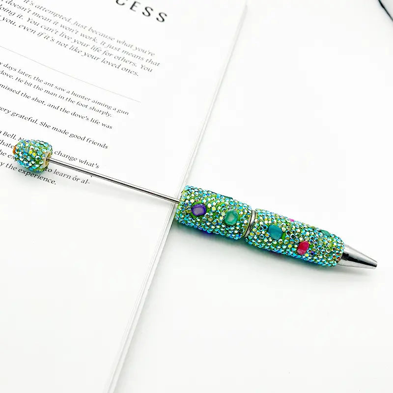 DIY Beadable Pens with Multi-Color Irregular Shape Mini AB Rhinestones Covered the Entire Pen