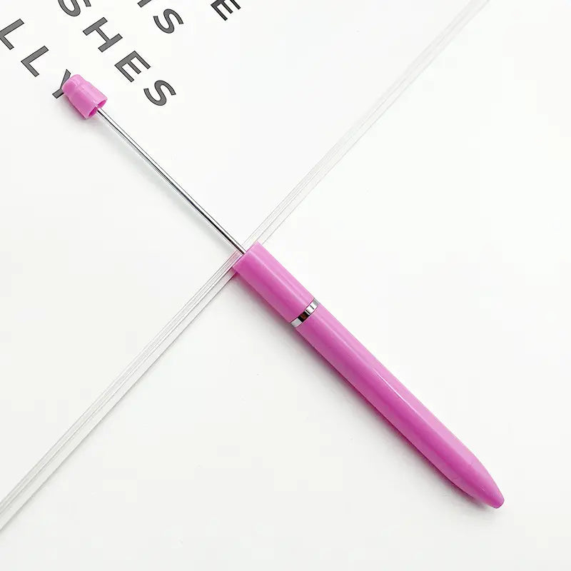 New Style Simple Plastic Beadable Pens in Solid Colors DIY Pen