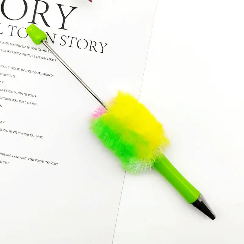 Ombre Color Pom Pom Beadable Pens DIY Pens
