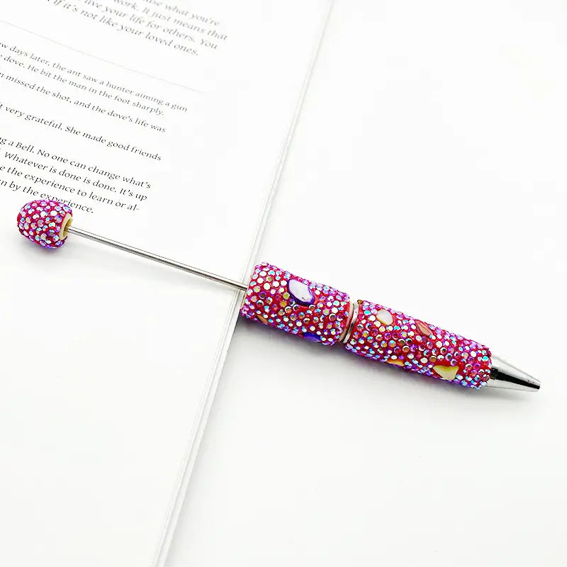 DIY Beadable Pens with Multi-Color Irregular Shape Mini AB Rhinestones Covered the Entire Pen