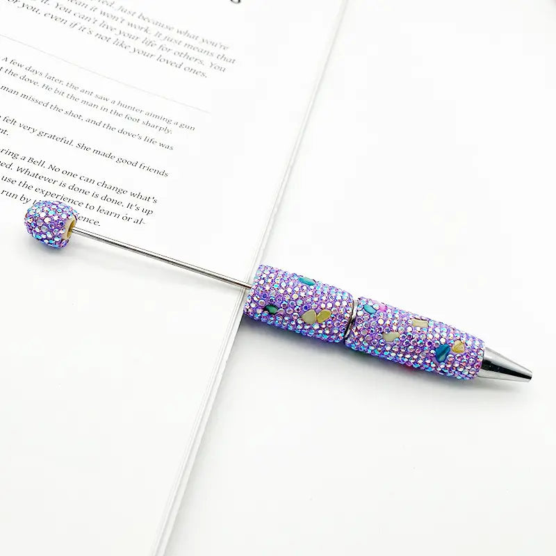 DIY Beadable Pens with Multi-Color Irregular Shape Mini AB Rhinestones Covered the Entire Pen