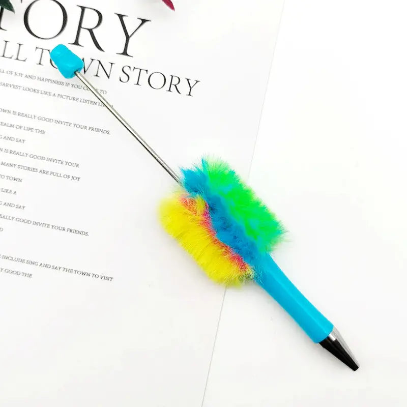 Ombre Color Pom Pom Beadable Pens DIY Pens