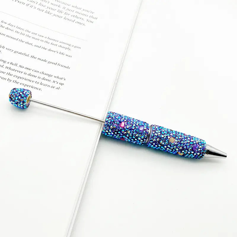 DIY Beadable Pens with Multi-Color Irregular Shape Mini AB Rhinestones Covered the Entire Pen