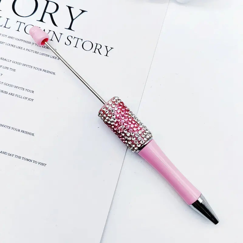 Creative Bow Hand-applied Rhinestone Beadable Pen DIY Pen