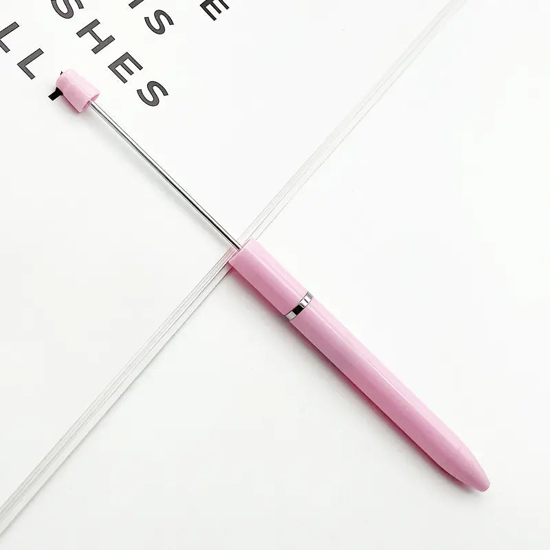 New Style Simple Plastic Beadable Pens in Solid Colors DIY Pen