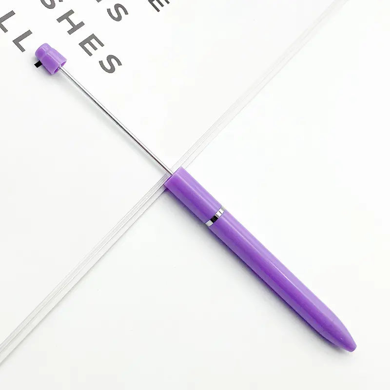 New Style Simple Plastic Beadable Pens in Solid Colors DIY Pen