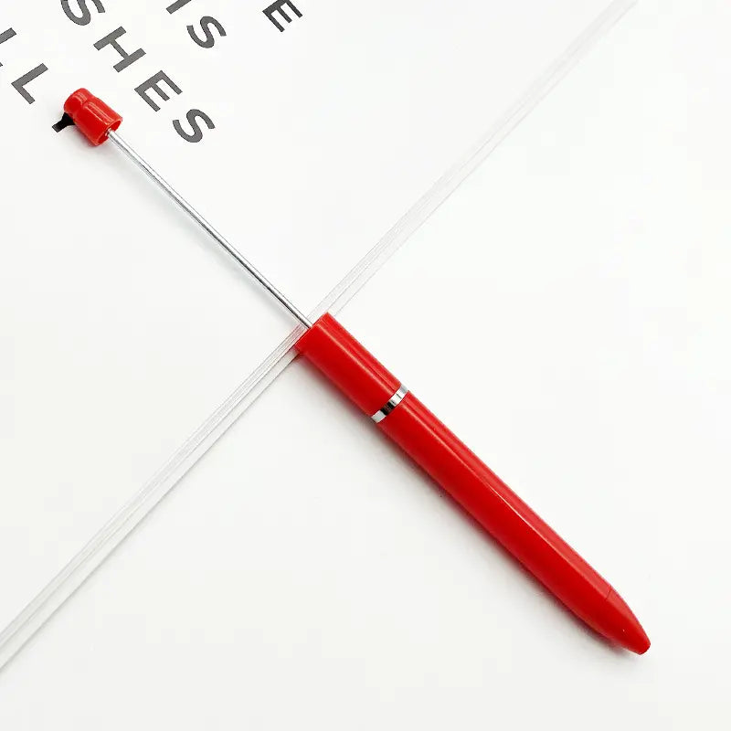 New Style Simple Plastic Beadable Pens in Solid Colors DIY Pen