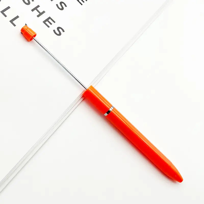 New Style Simple Plastic Beadable Pens in Solid Colors DIY Pen