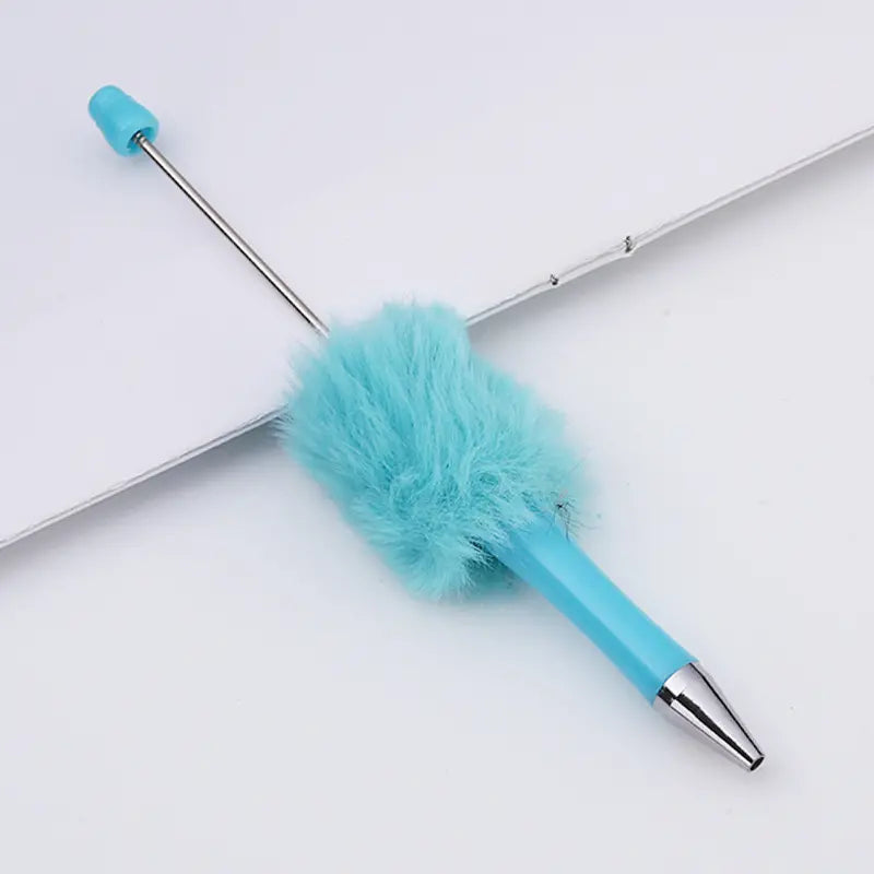 Plush Pom Pom Beadable Pen in Solid Colors DIY Pen