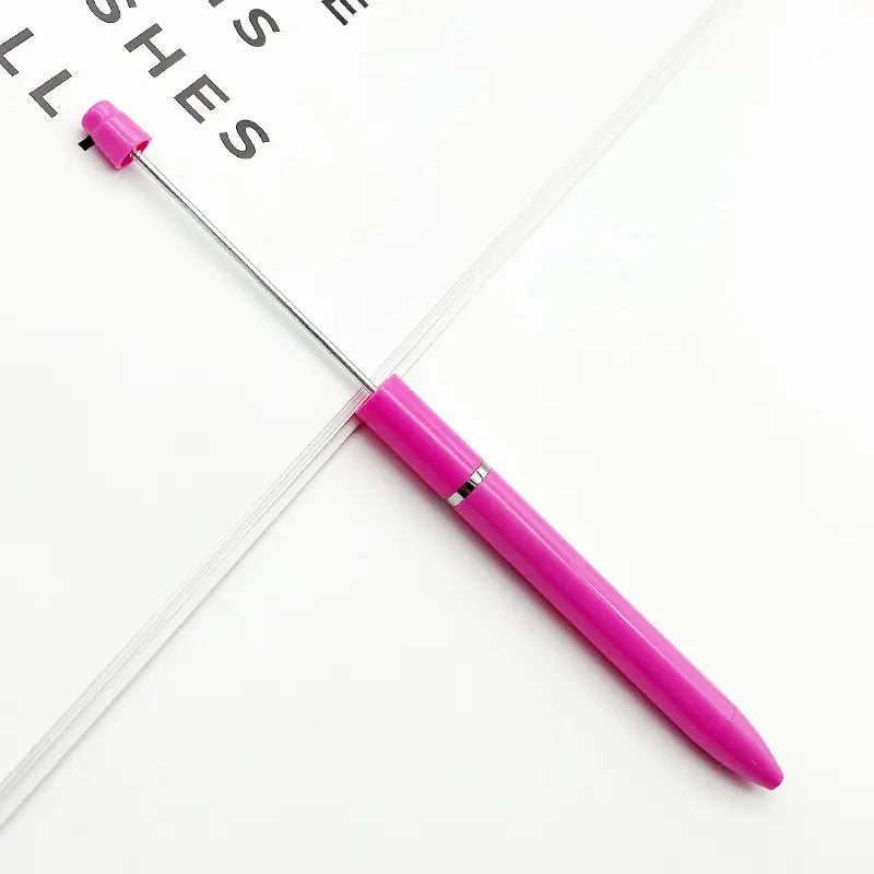 New Style Simple Plastic Beadable Pens in Solid Colors DIY Pen