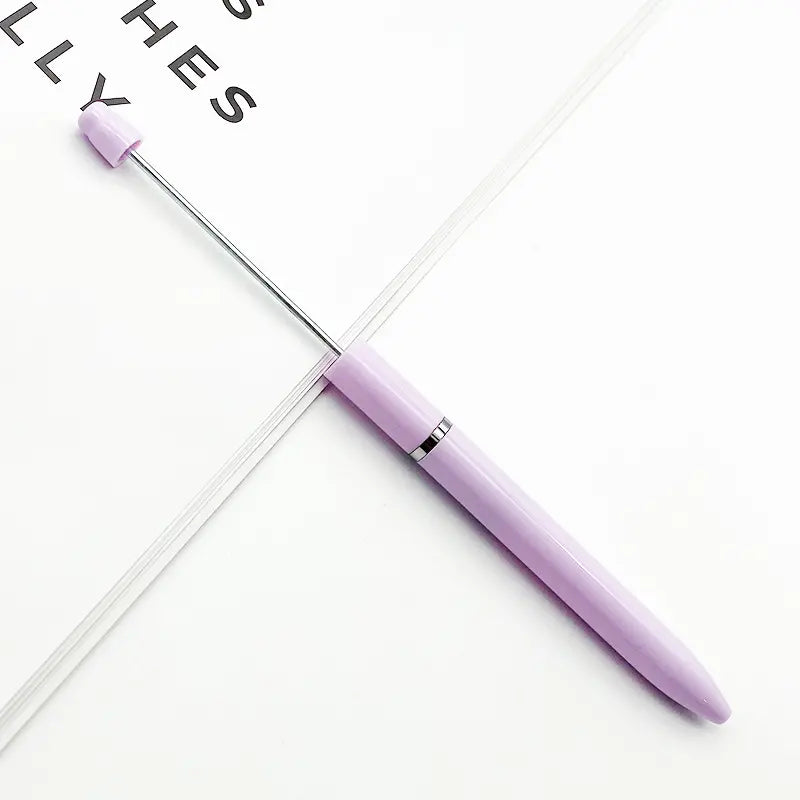 New Style Simple Plastic Beadable Pens in Solid Colors DIY Pen