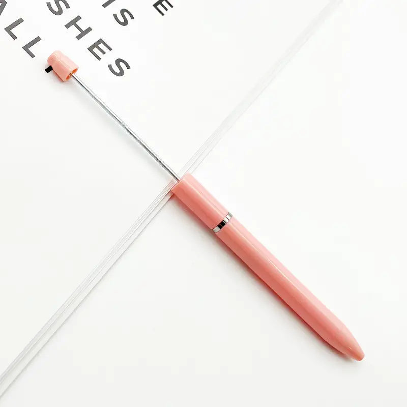 New Style Simple Plastic Beadable Pens in Solid Colors DIY Pen