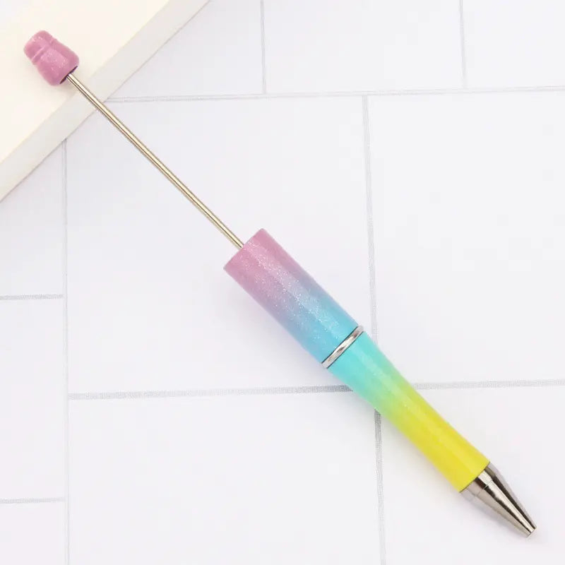 Plastic Beadable Pens in Solid, Ombre Gradient and Neon Colors