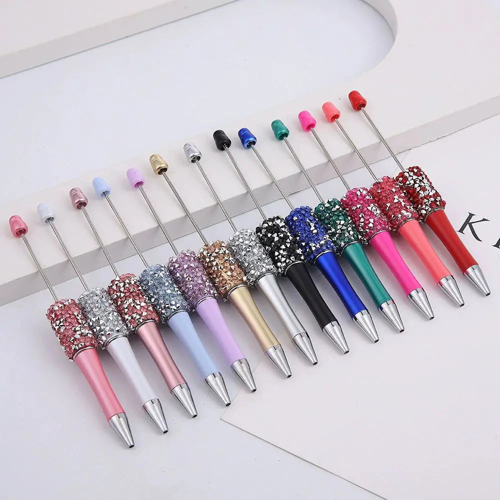 DIY Beadable Pens with Cone Shape Rhinestones in Solid and Metallic Colors