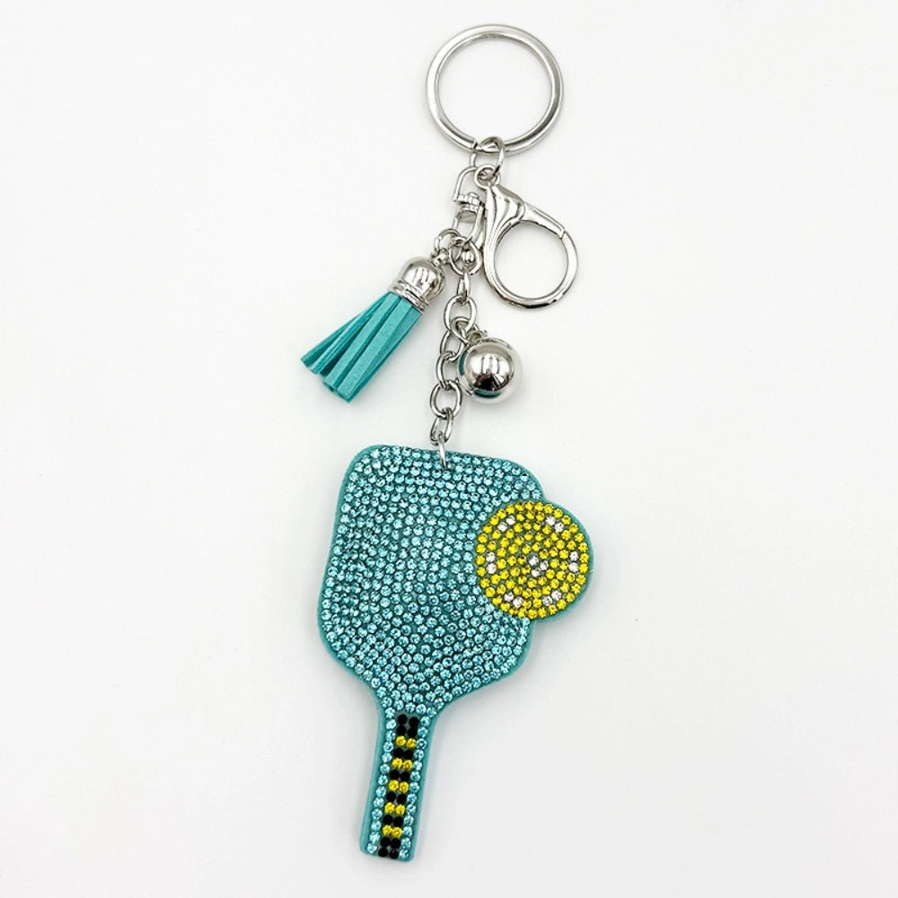Ping-pong Paddle Rhinestone Keychain for DIY